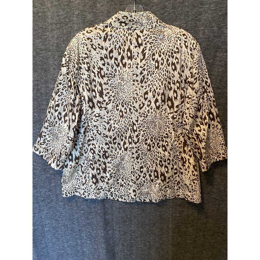 Chicos Additions Jacket Womens 3 XL Brown Leopard Safari Mob Wife Statement Chic - Picture 4 of 7